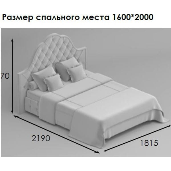 Кровать двуспальная 160х200 голубая Solari UNICO ДИЗАЙНЕРСКИЕ 248942 Голубой  - Вид №2