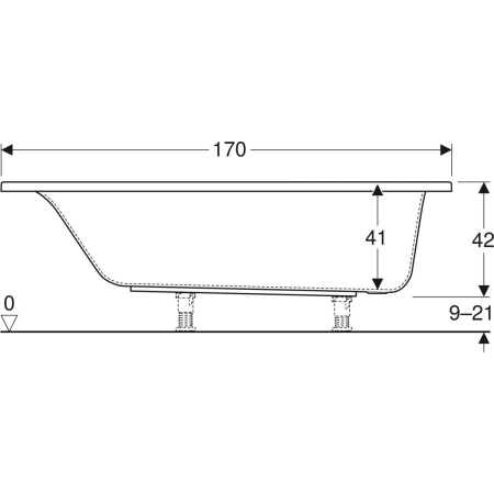 554.305.01.1 Прямоугольная ванна Geberit Renova Plan Geberit  - Вид №27