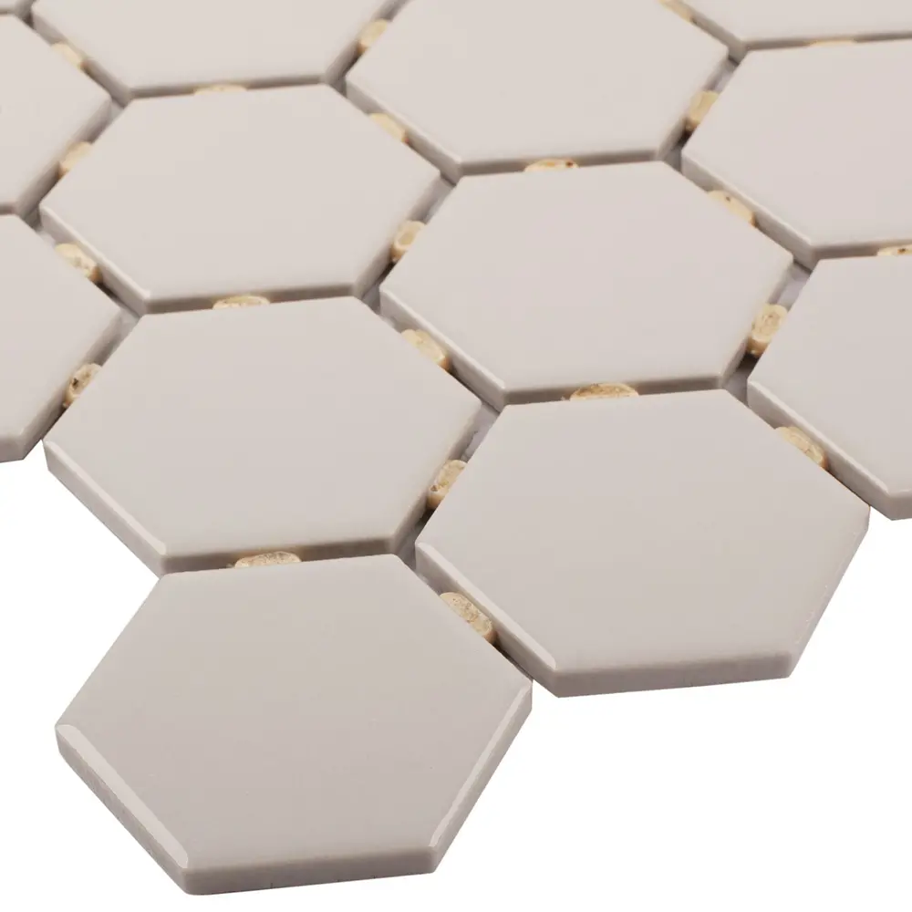 Мозаика керамическая Smart Mosaic Homework Hexagon Grey Glossy 27.1x28.2 см цвет серый 82909306 STLM-2134946 - Вид №4
