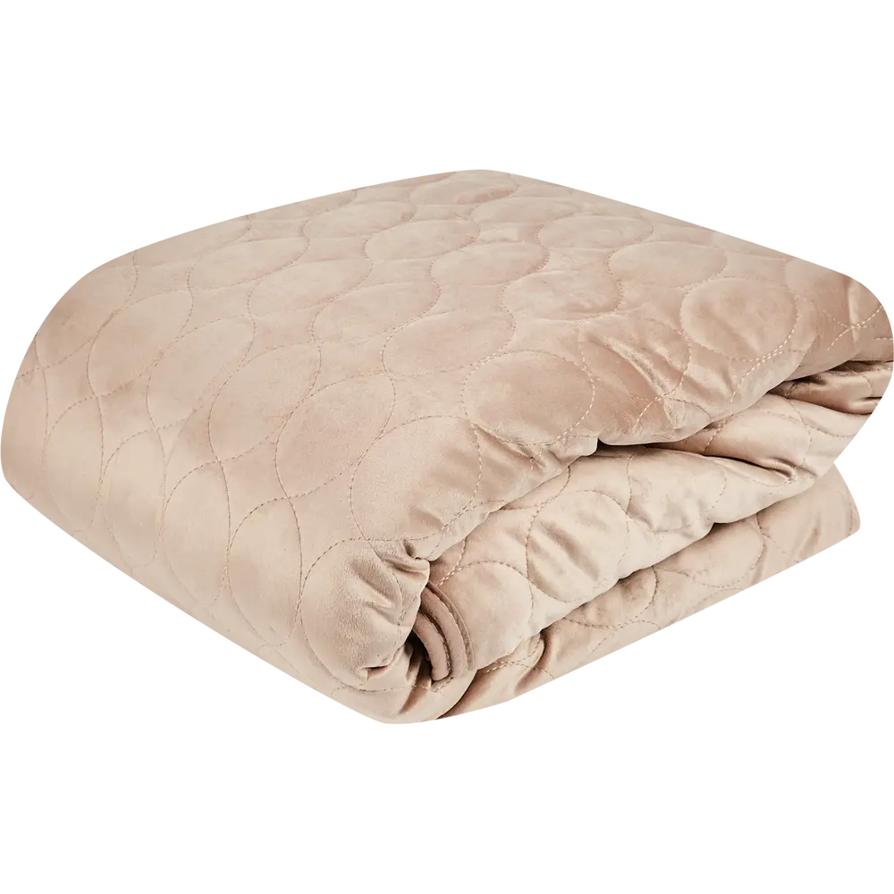 Покрывало Овалы 220x240 см, велюр, цвет крем Бельвита STLM-2100763