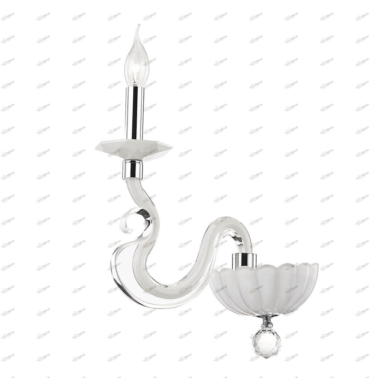 Бра Divinare Milano 8825/03 AP-1 DIVINARE СВЕЧА 109638 Белый;серебро 