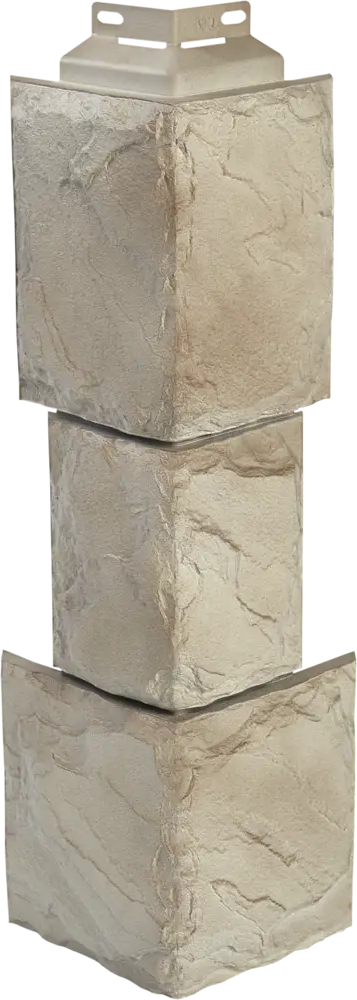 FineBer Наружный угол 'Камень крупный' мелованный белый для фасада 14380286