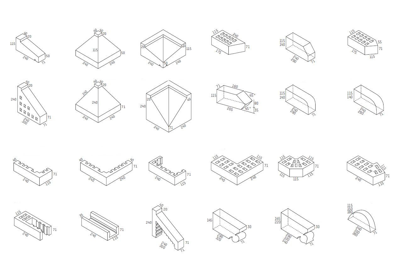 Кирпичная облицовка кирпичной кладки GIMA SPECIAL-FORMAT BRICKS ARCH-00141952 - Вид №6