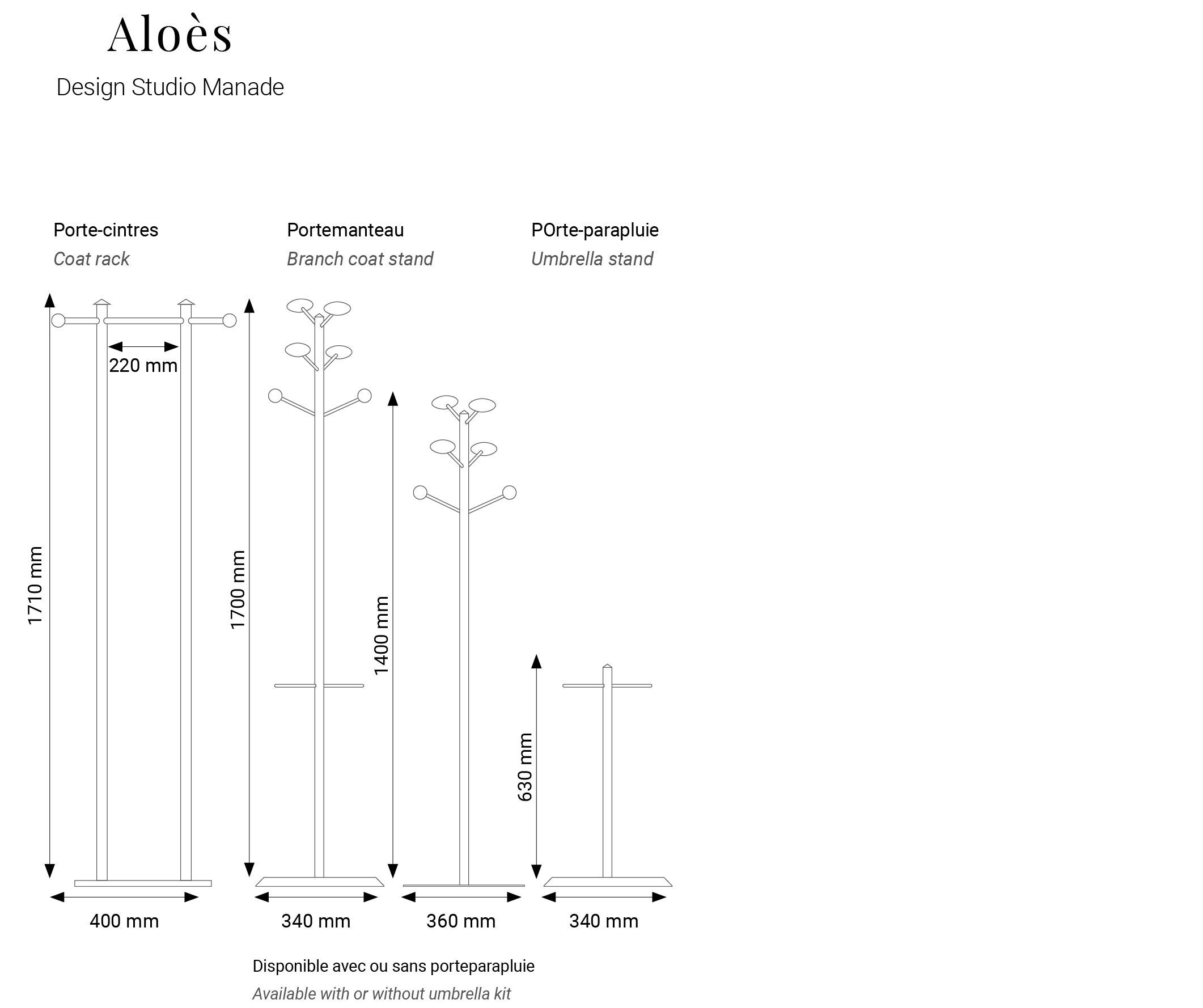 Стальная и деревянная напольная вешалка Manade Aloes ARCH-00066071 - Вид №4