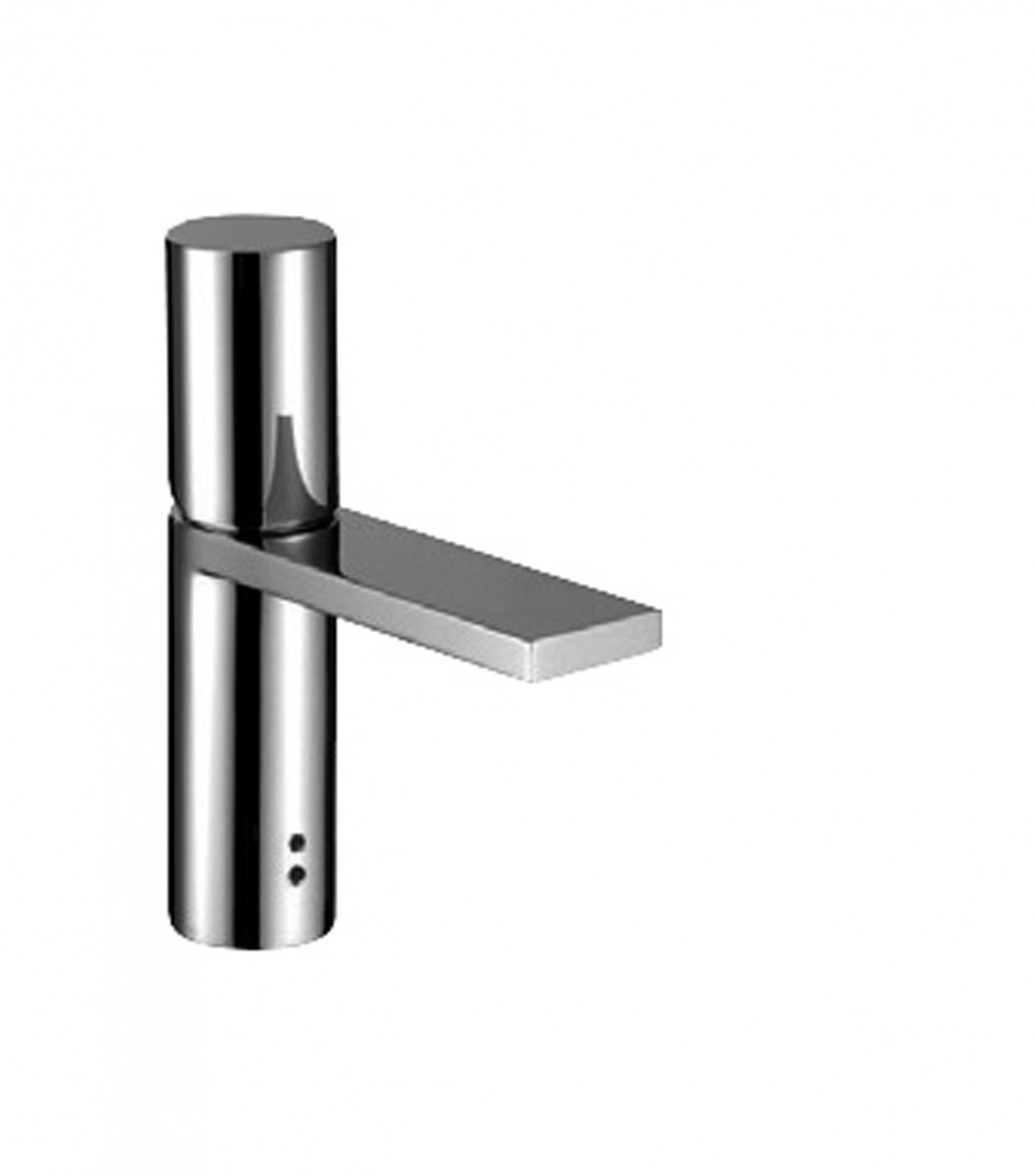 2904F  Электронный смеситель для раковины на 1 отверстиевылет 11 см ручка ограничитель потока воды до 5 л/мин при 3 бар в комплекте щелочные батарейки (4x1,5 тип AA) подводка донный клапан нажимного типа Fantini MILANO Santreyd