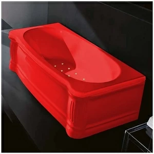 Ванна Gruppo treesse New Classic STA-V677C-SX-K красная с аэромассажем прямоугольная левая  с золотой фурнитурой