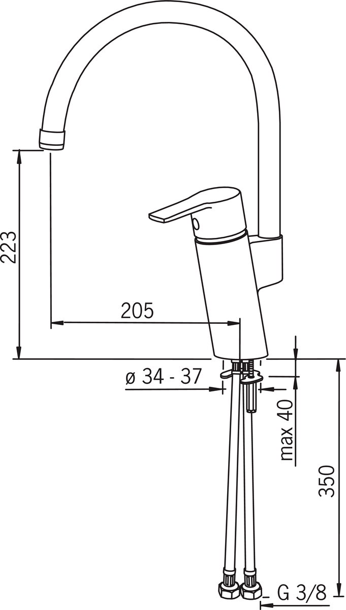 Oras 2838F Смеситель для кухни 2838F Cubista Хром  - Вид №3