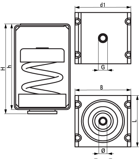 2800600750 VibraTek® HS-1 Spring Hanger high performance spring isolator for light suspended loads walraven  - Вид №1