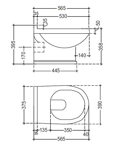 QNS-WHT-7951 Подвесной унитаз Jaquar Queen's Santreyd  - Вид №1