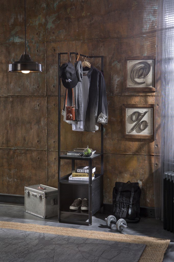 Вешалка напольная с полкой черная Dark Metal CILEK DARK METAL 00-3832106 Черный Santreyd  - Вид №1