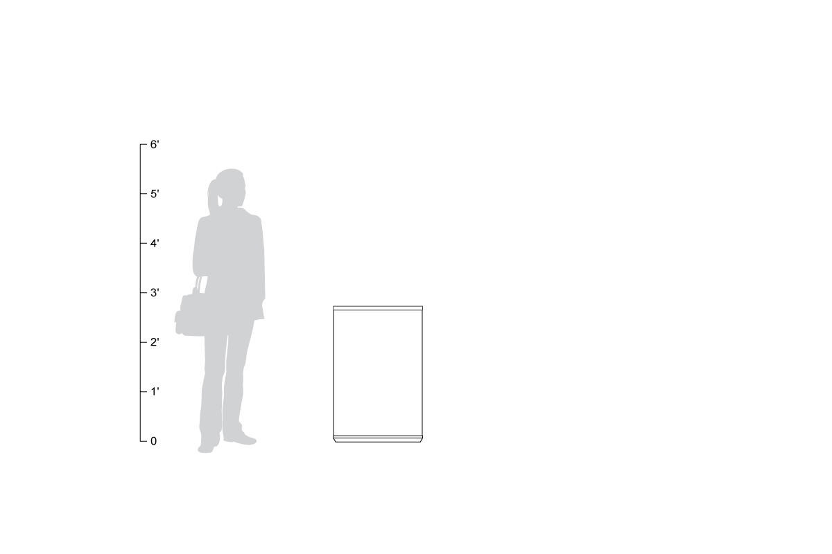 Универсальная емкость для мусора и утилизации, 24 галлона, верхнее отверстие, крышка с разделенным потоком, изображение «рециркуляция» на синем фоне, изображение «мусор» на сером фоне, корпус из нержавеющей стали с сатинированной отделкой и рисунком в вид Forms-surfaces FRMR190 - Вид №26