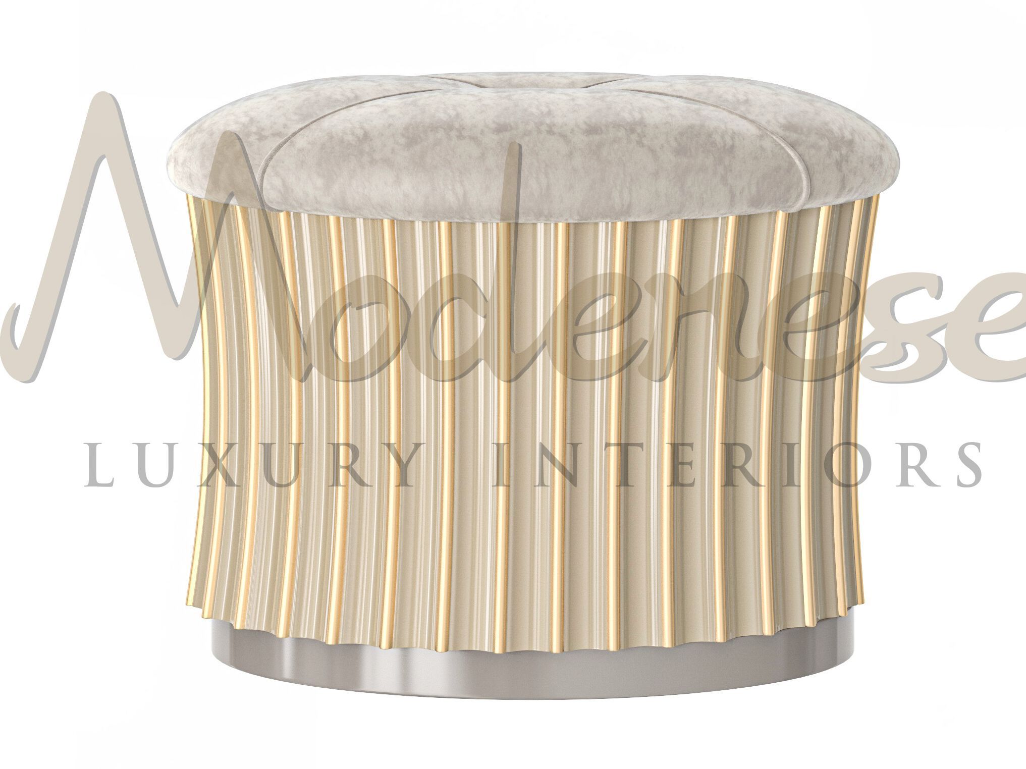 Круглый кожаный пуф Modenese Luxury Interiors ELEGANT CHARM ARCH-00131494