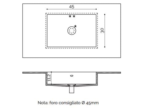 Подвесная раковина Corian® с столешницей Acquapazza Corian ® elements ARCH-00150417 - Вид №2