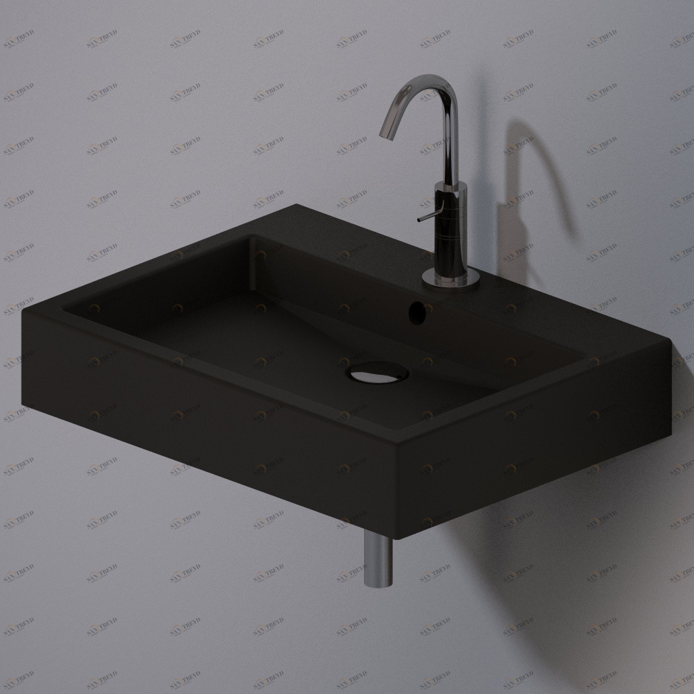 L267105 Подвесная раковина настенная прямоугольная A. e T. Italia Tank черная AeT ITALIA