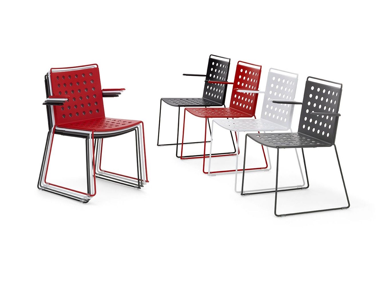 Алюминиевый штабелируемый стул с подлокотниками Urbantime Busy ARCH-00029624 - Вид №3