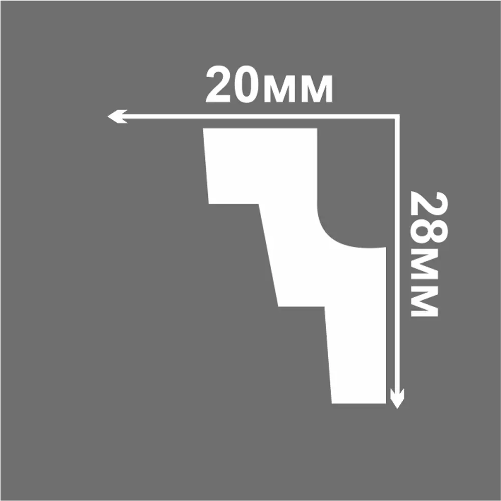 Плинтус потолочный полистирол С02/30 белый 20x28x2000 мм 16984391 STLM-2147695 Santreyd  - Вид №2