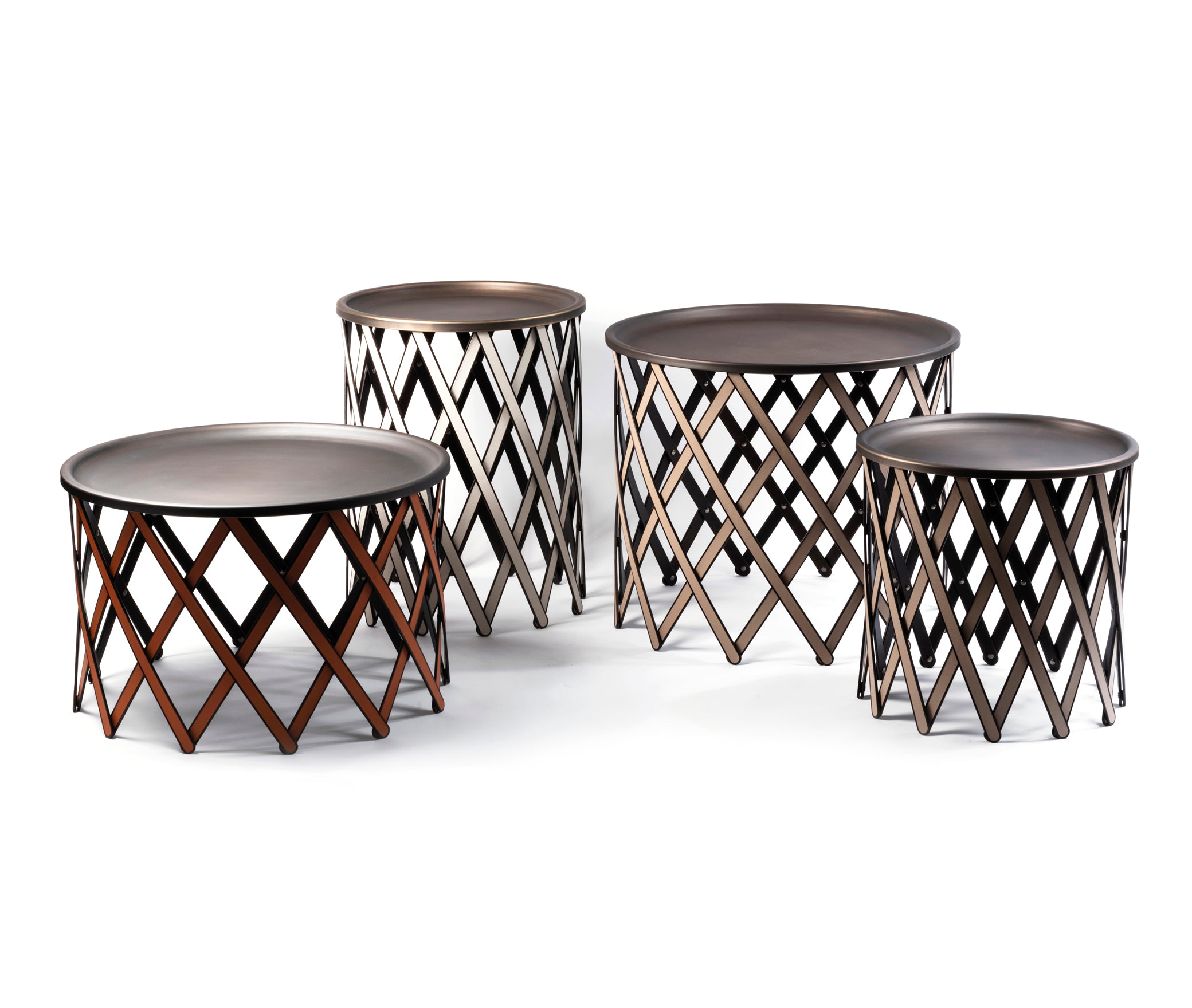 Складной столик Safari - Ø 70X В42 см / зернистая кожа_camel Pinetti 00.1502.029.011 - Вид №5