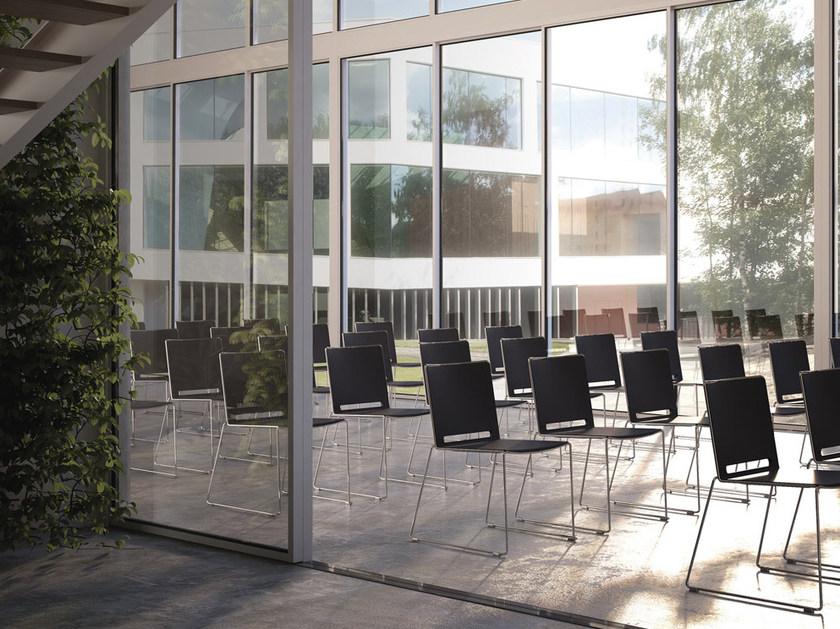 Arte & D Стул для конференций, штабелируемый салазками, из полипропилена, с подлокотниками Kubika C1512 v - Вид №2