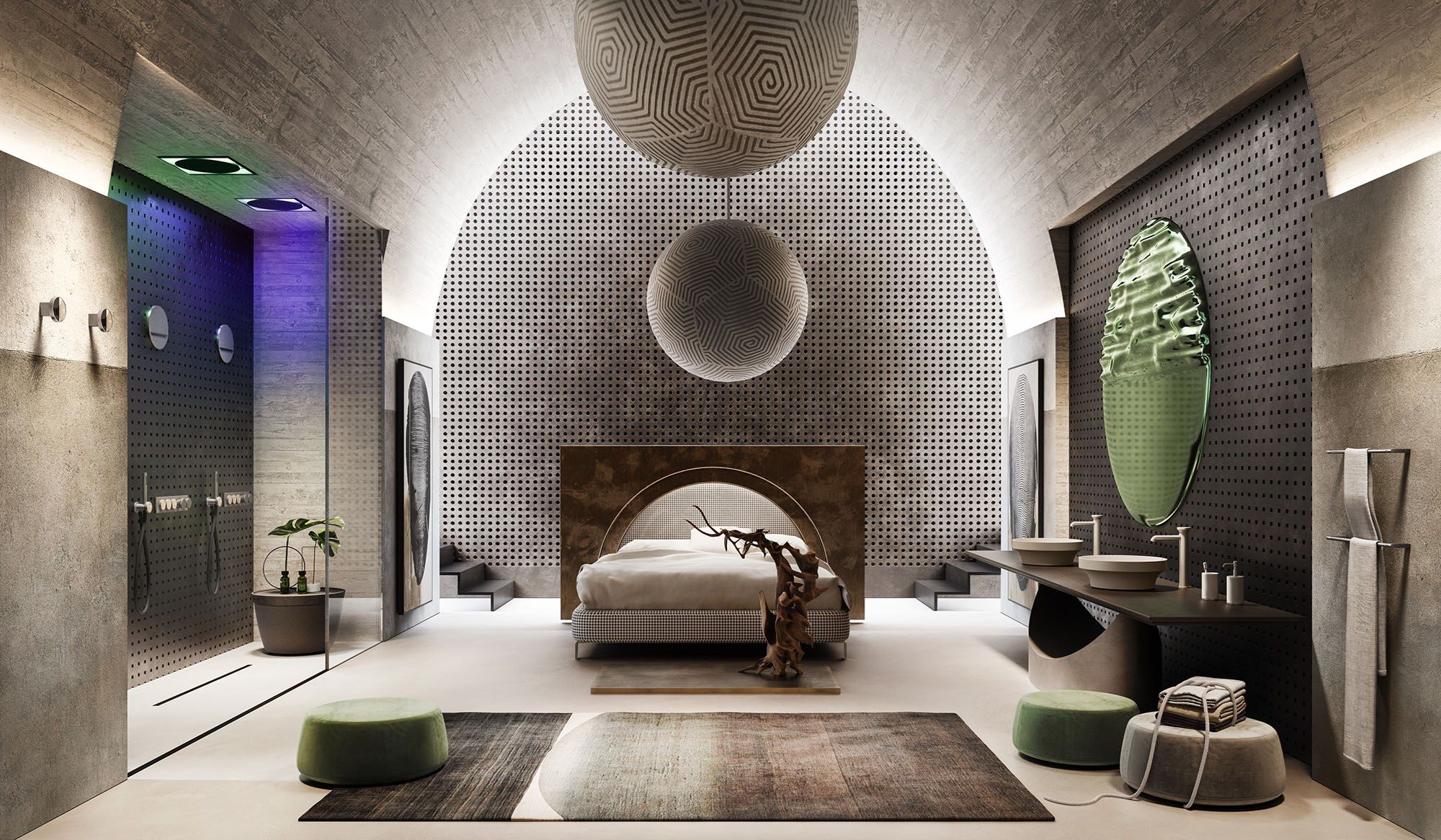 Круглая столешница из Cristalplant® Gessi происхождение ARCH-00103050 - Вид №1