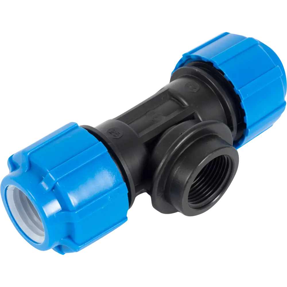 Тройник комбинированный ПОЛИТЭК 25x3/4"x25 мм для полиэтиленовых труб 13503264 STLM-0003226