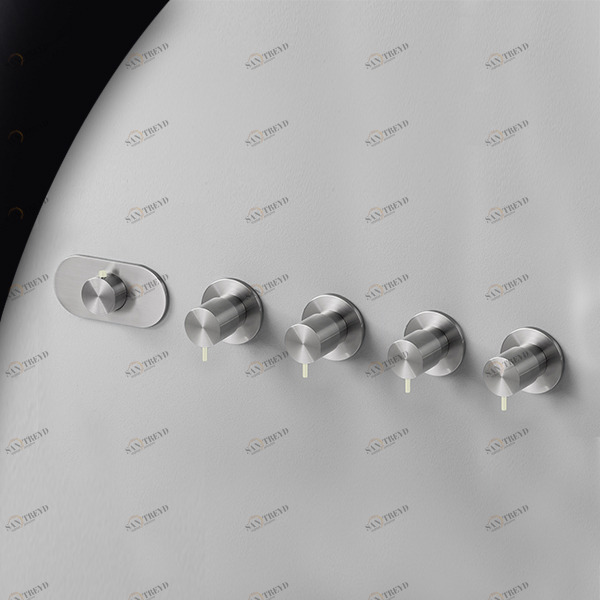 Термостат для душа матовая сталь с серой ручкой Toki Radomonte TKI57SCIL29