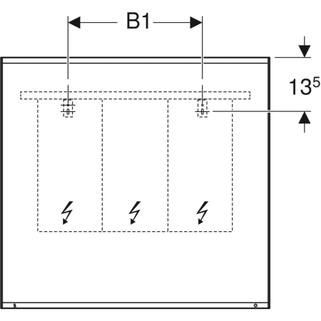 501.070.00.1 Зеркало с подсветкой Geberit Option Plus с прямым и непрямым освещением Geberit  - Вид №3