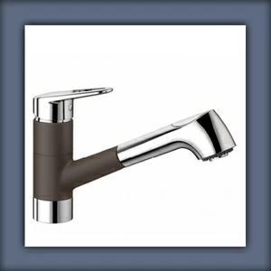 Кухонные смесители с выдвижным изливом кофейный Notis Blanco 523258