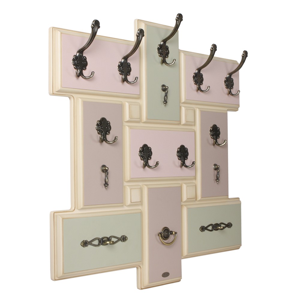 11529 Вешалка настенная Пандора 9 Айвори Акварель BOGACHO 4627139502135 - Вид №1