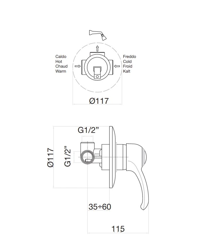 47ZZ5130 Смеситель для душа , бронза Fiore JAFAR  - Вид №2