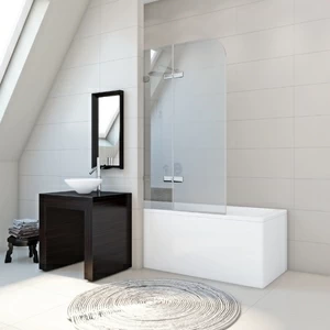 Шторка на ванну 110x160 GV-862C прозрачное стекло 6 мм GUTEWETTER TREND PEARL