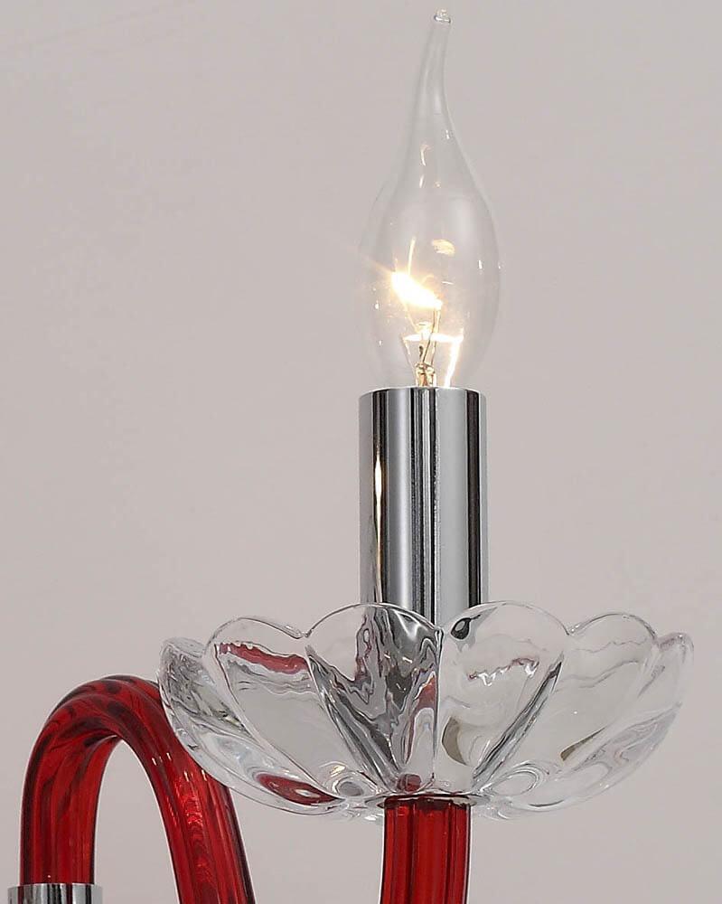 Бра на 2 лампы красное "Дайом" 2023/2W-RDCR LUMIEN HALL СВЕЧА 00-3931587 Красный;прозрачный  - Вид №2