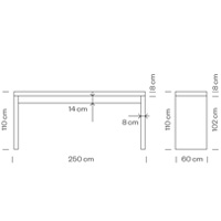 Deck 501B Стол из сотового картона с ламинированной поверхностью. Версия 60 см глубиной. Et al. Deck