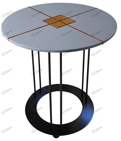 Garbarino Круглый журнальный столик из лакированного дерева Aureola Aur cf1 c 