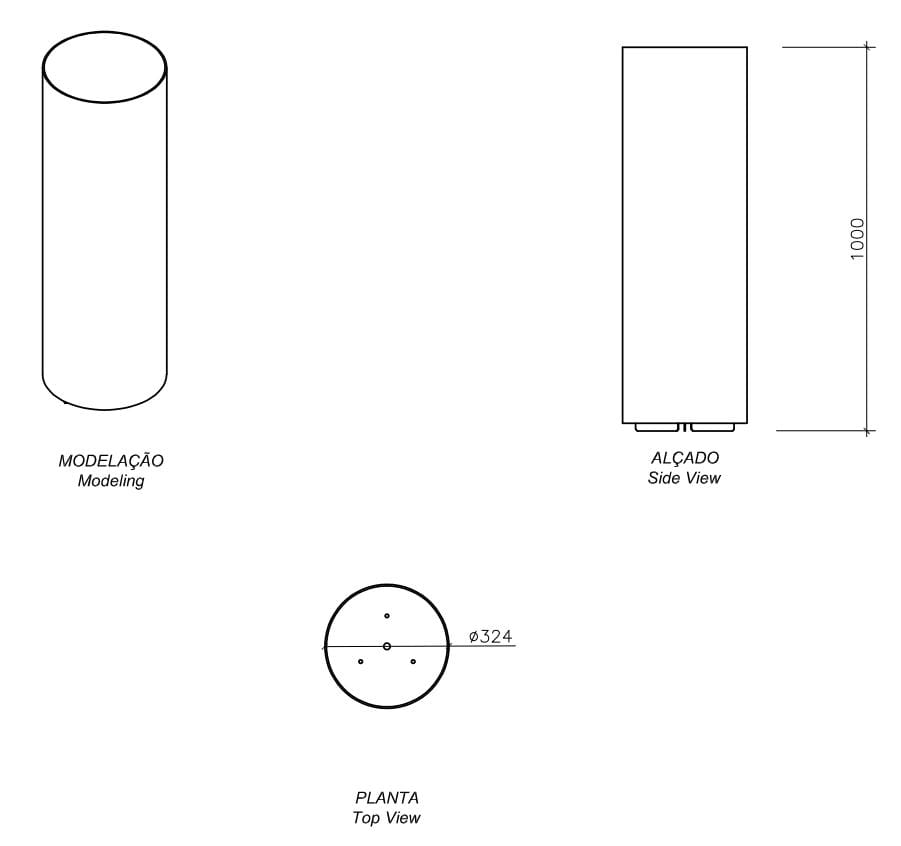 Стальная круглая высокая плантатор amop Geometal ARCH-00117373 - Вид №2