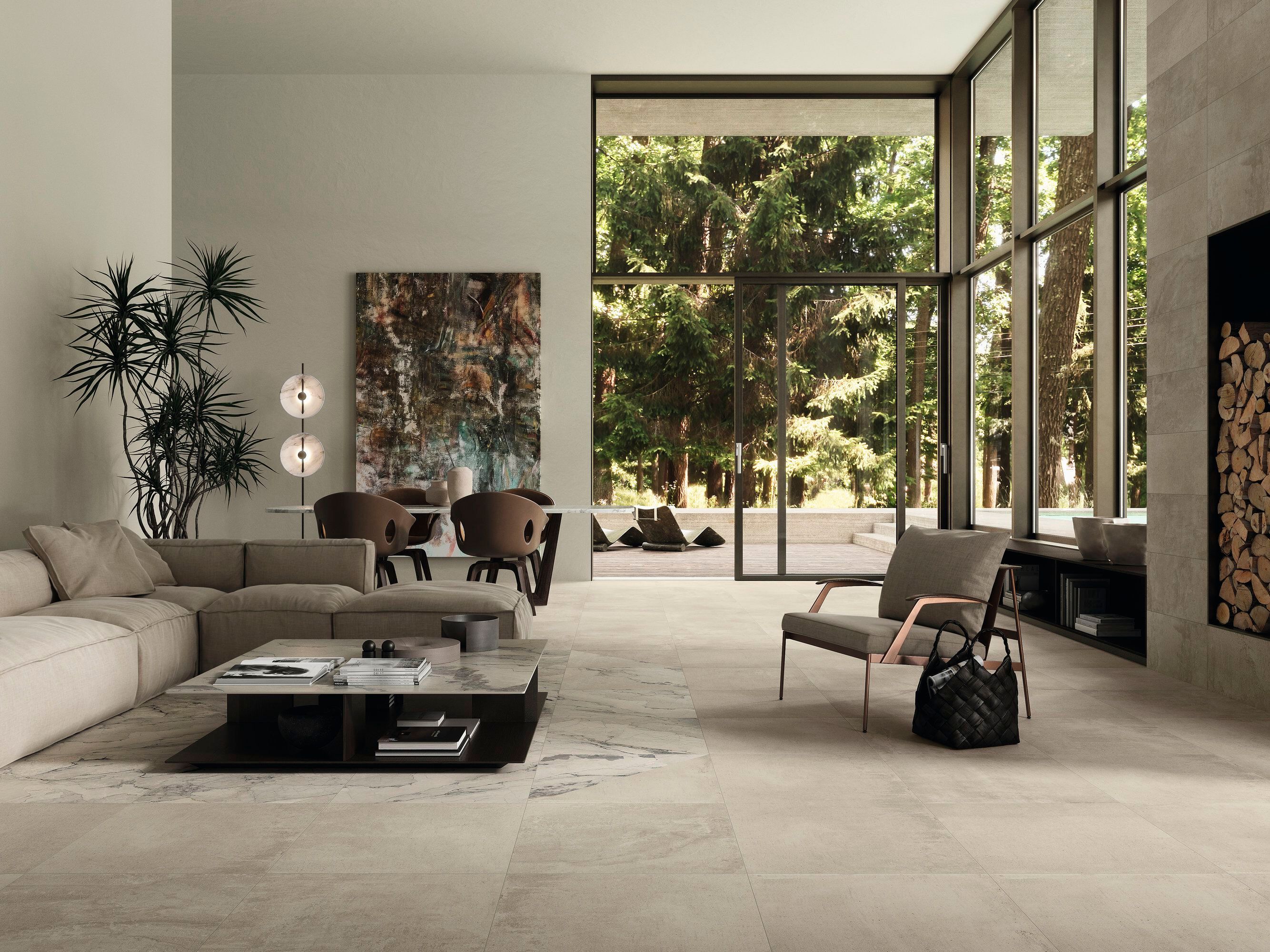 Противоскользящее напольное покрытие из керамогранита с эффектом цемента Fiandre Core Shade ARCH-00037235