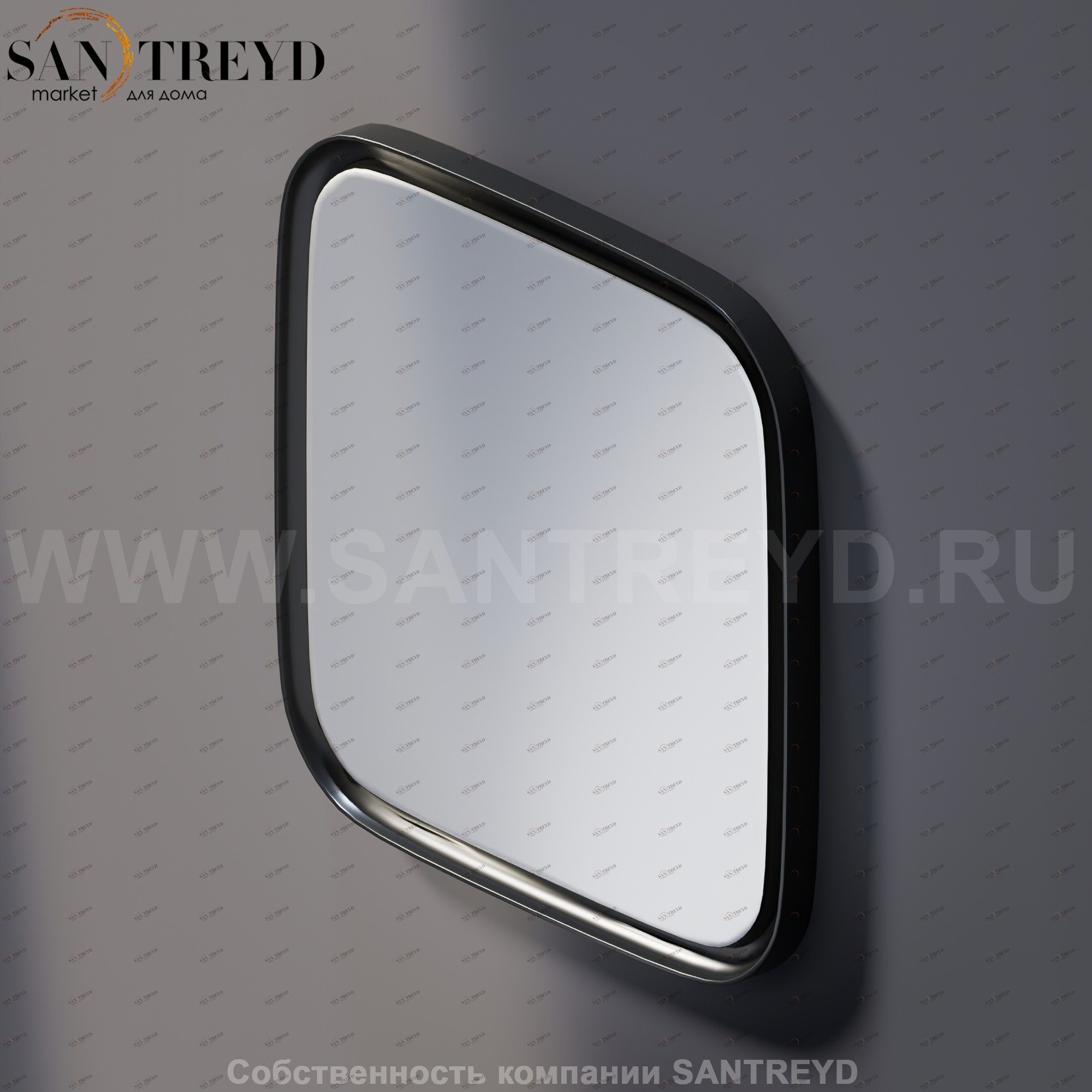 Agape MEMORY Зеркало квадратное без LED подсветки в черной раме AMEM865E