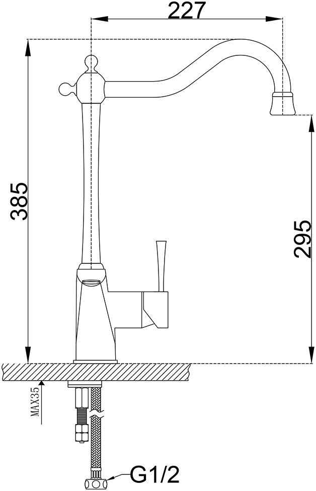 Смеситель ZorG Sanitary ZR 353 YF для кухонной мойки, хром - Вид №1
