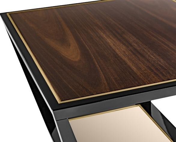 FRATO Квадратный лакированный деревянный журнальный столик  Ffu080014aaa  - Вид №2