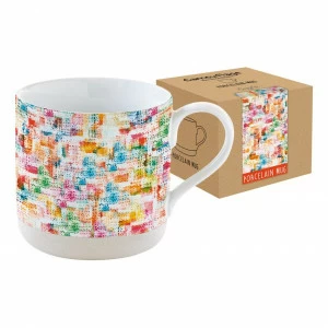 Кружка фарфоровая 0,375 л бело-голубая Camouflage EASY LIFE CAMOUFLAGE 00-3946505 Белый;голубой