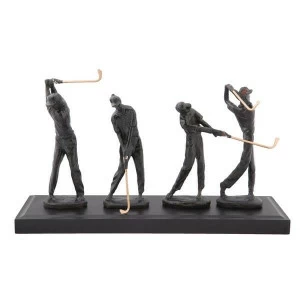 Статуэтка декоративная металлическая 43х25х15 см бронзовая "Гольф" UNICO  255471 Бронза;черный