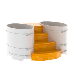 2336 Подиум на 2 купели 0,8х1,42 СЛ натуральный Alyarus