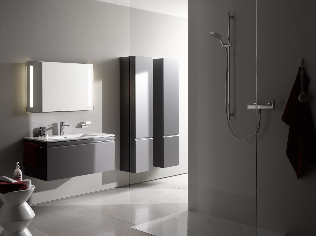 H4029501102631 Шкафчик высокий, 4 полочки стеклянные, петли справа LAUFEN PRO - Вид №14