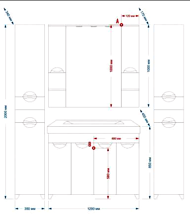 Тумба София-120 прямая белая эмаль с раков. MISTY-120 2312196 - Вид №1
