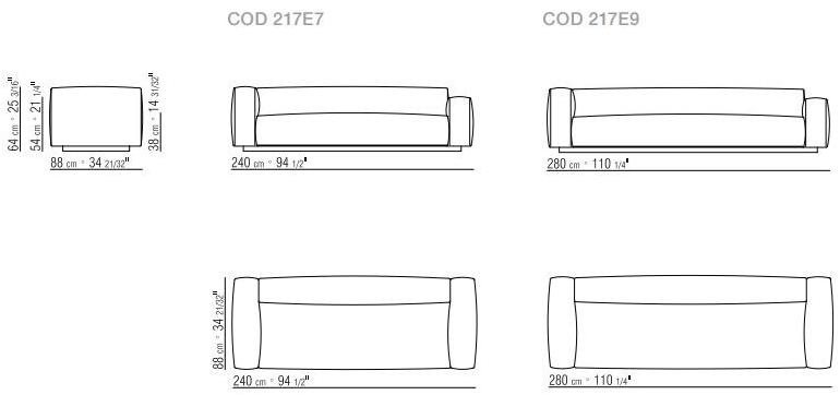 Flexform 2-х местный модульный диван из ткани Lario sun-id-1450495 - Вид №9