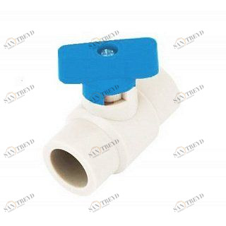 Кран шаровый KALDE D25 MINI белый с синей ручкой 3242VLM250001