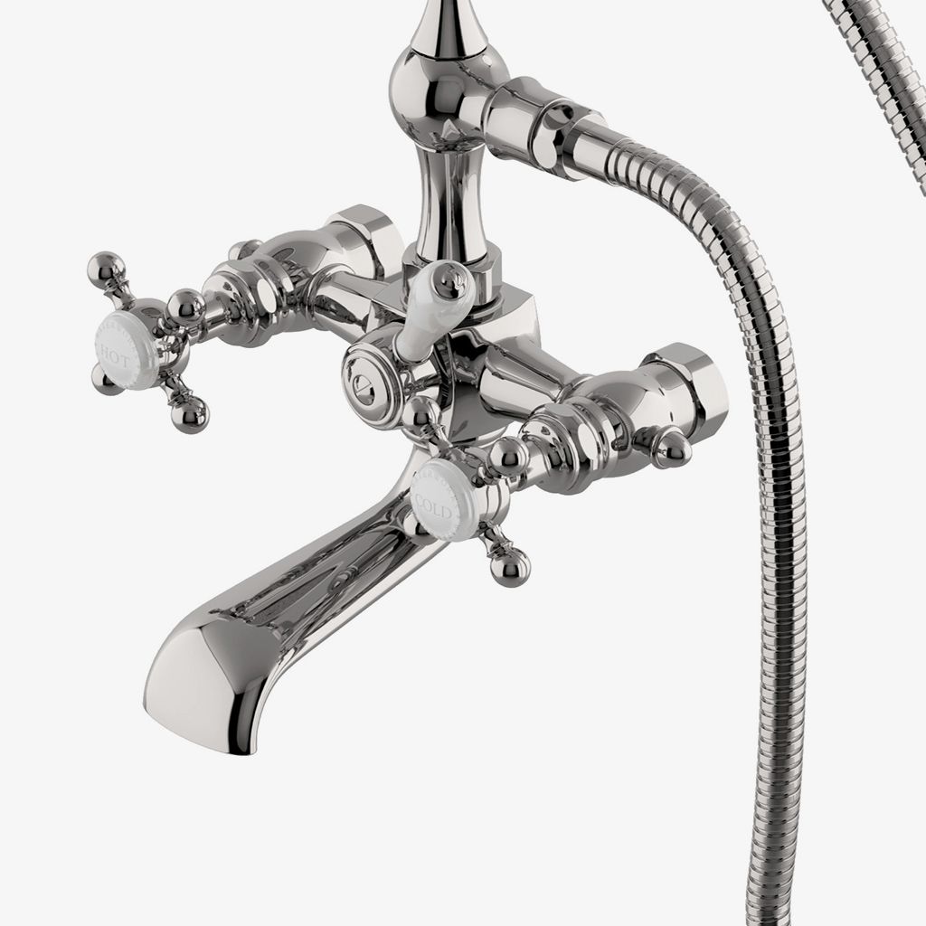 JUXT01 Наполнитель для ванн Julia Exposed с ручным душем и рычажным переключателем из белого фарфора Waterworks - Вид №1