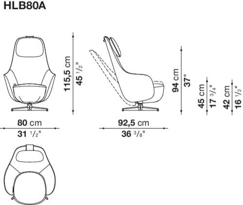 Тканевое кресло с подголовником B&B Italia Harbor ARCH-00148890 - Вид №5