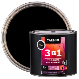 Эмаль по ржавчине 3 в 1 Carbon цвет черный 2.4 кг 82739806 STLM-2001163