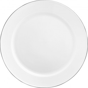 10642816 Furstenberg Тарелка обеденная Furstenberg "Вагенфельд" 24,5см (с чёрным кантом) Фарфор