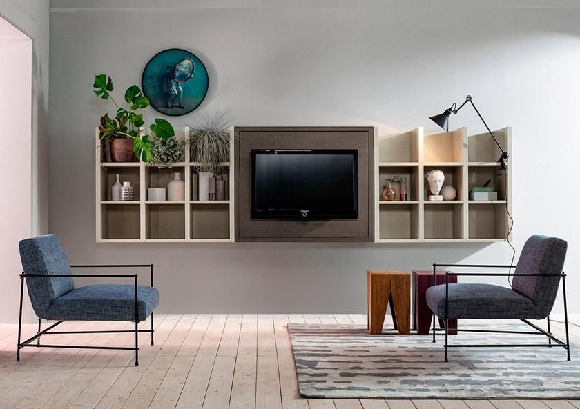 Devina Nais Модульная стенка для хранения из массива дерева с подставкой под телевизор sun-id-1417615 - Вид №1